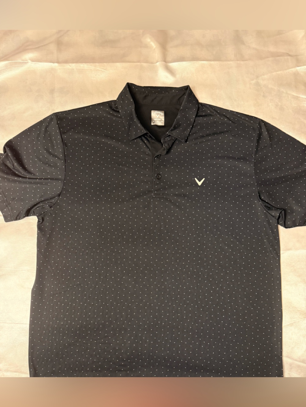 Men’s Callaway Black Polo with Small White Microdot Pattern XL Golf